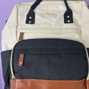 Stylish Cream and Black Backpack